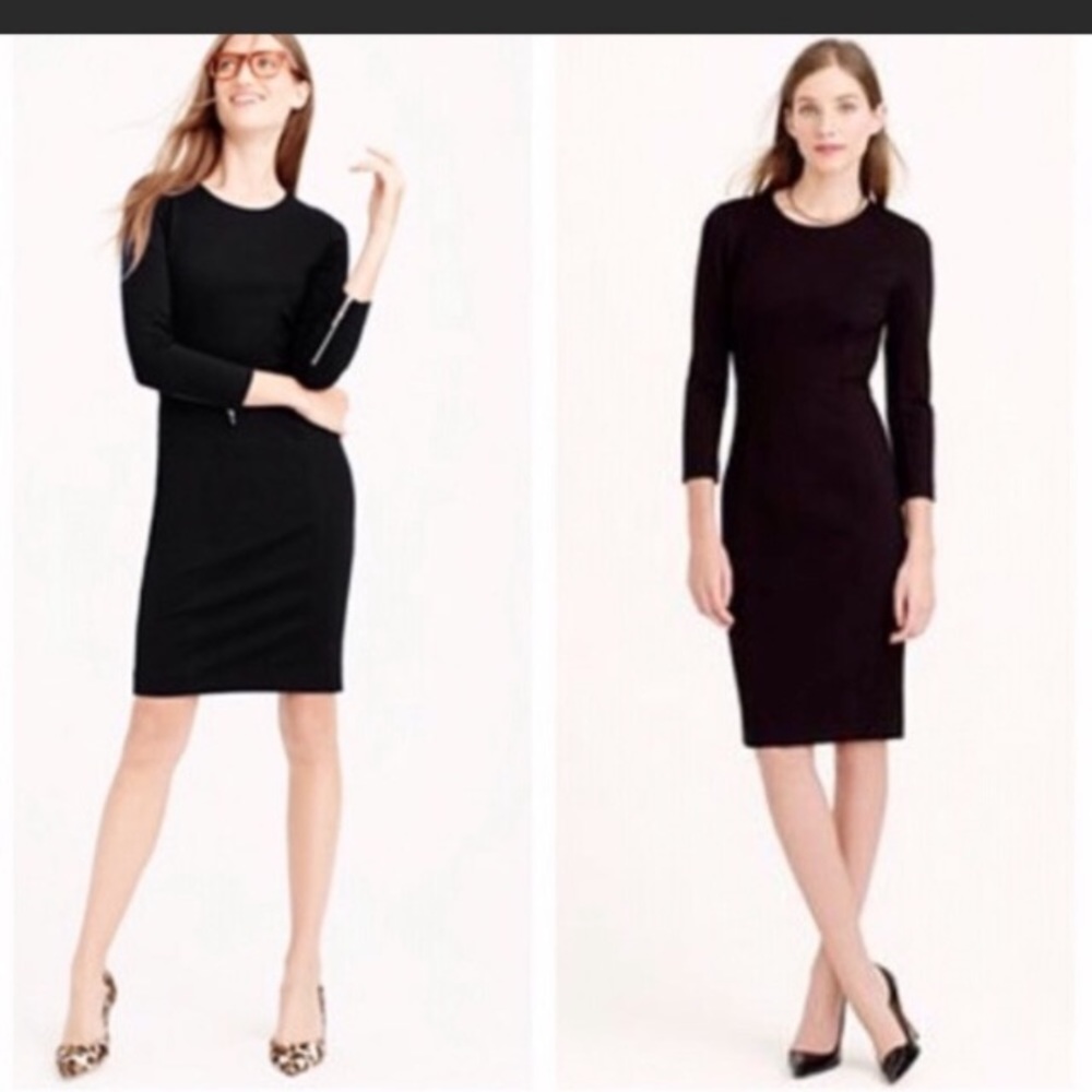 JCrew structured knit dress tailored 14 black